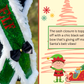 Écharpe | Étole à sequins verts « L'elfe du Père Noël » avec bordure en fourrure – Tenue écharpe de Noël du Père Noël