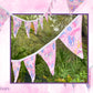 Whimsical Pink Unicorn Bunting, Birthday Party Flags