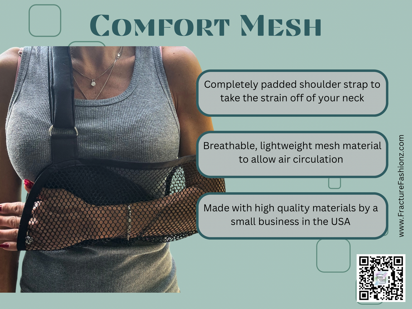 Arm Sling | ComfortPlus Mesh Arm Sling with Padded Shoulder Strap