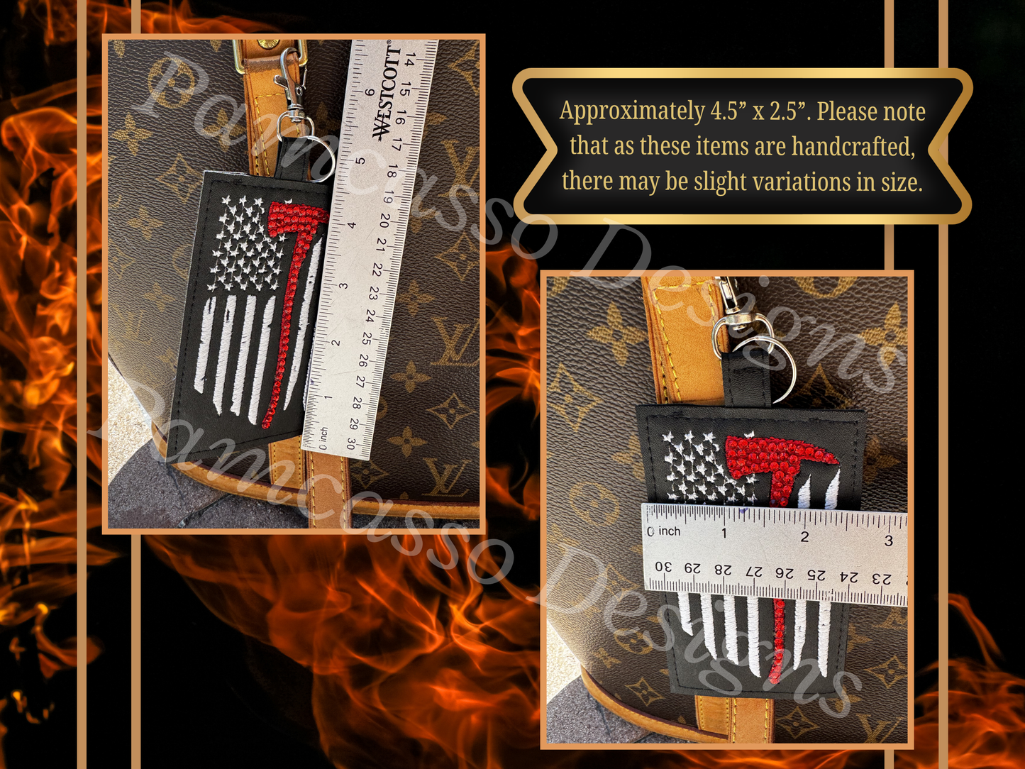 Patriotic Firefighter Purse Tag Keychain