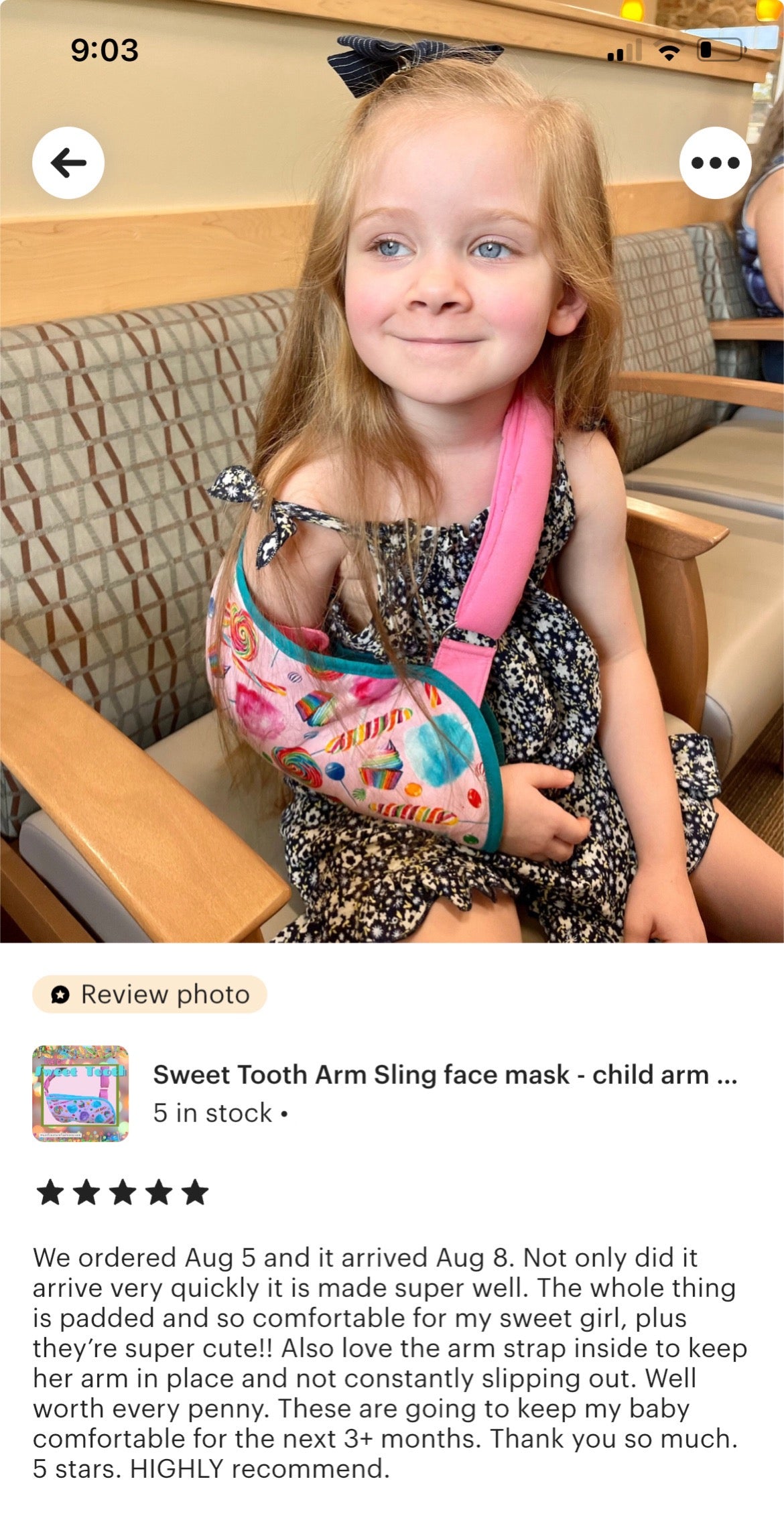 Sweet Tooth Arm Sling