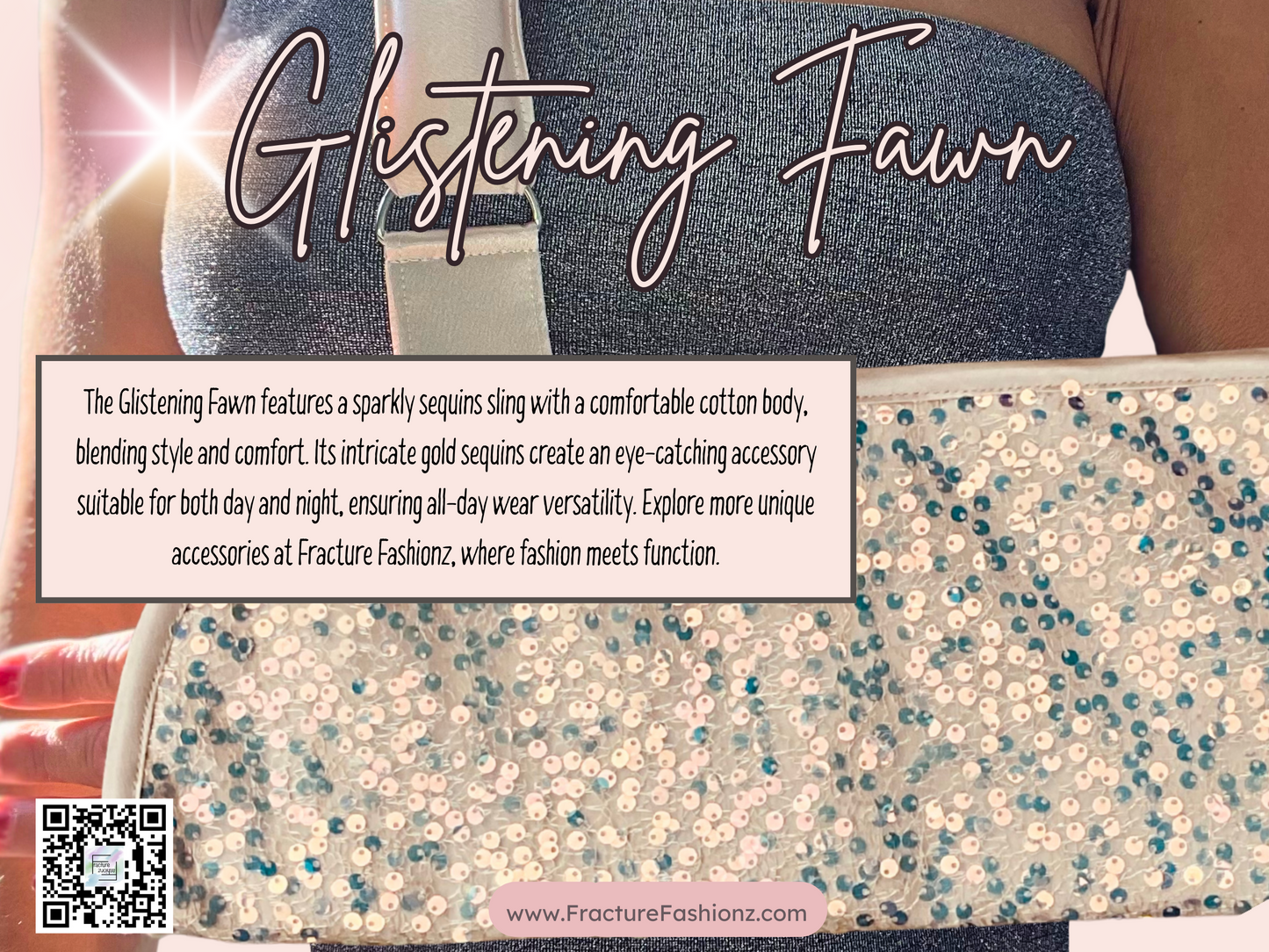 Arm Sling | Glistening Fawn: Sequin Padded Arm Sling