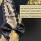 Sash | Champagne Gold Sequin Fabric Sash with Black Embroidered Flowers