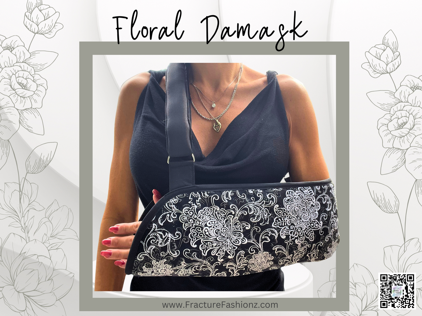 Arm Sling | Floral Damask Designer Arm Sling