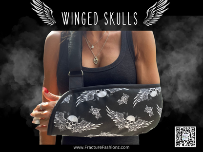Arm Sling | Winged Skulls Designer Arm Sling