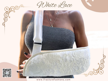 padded white lace arm sling