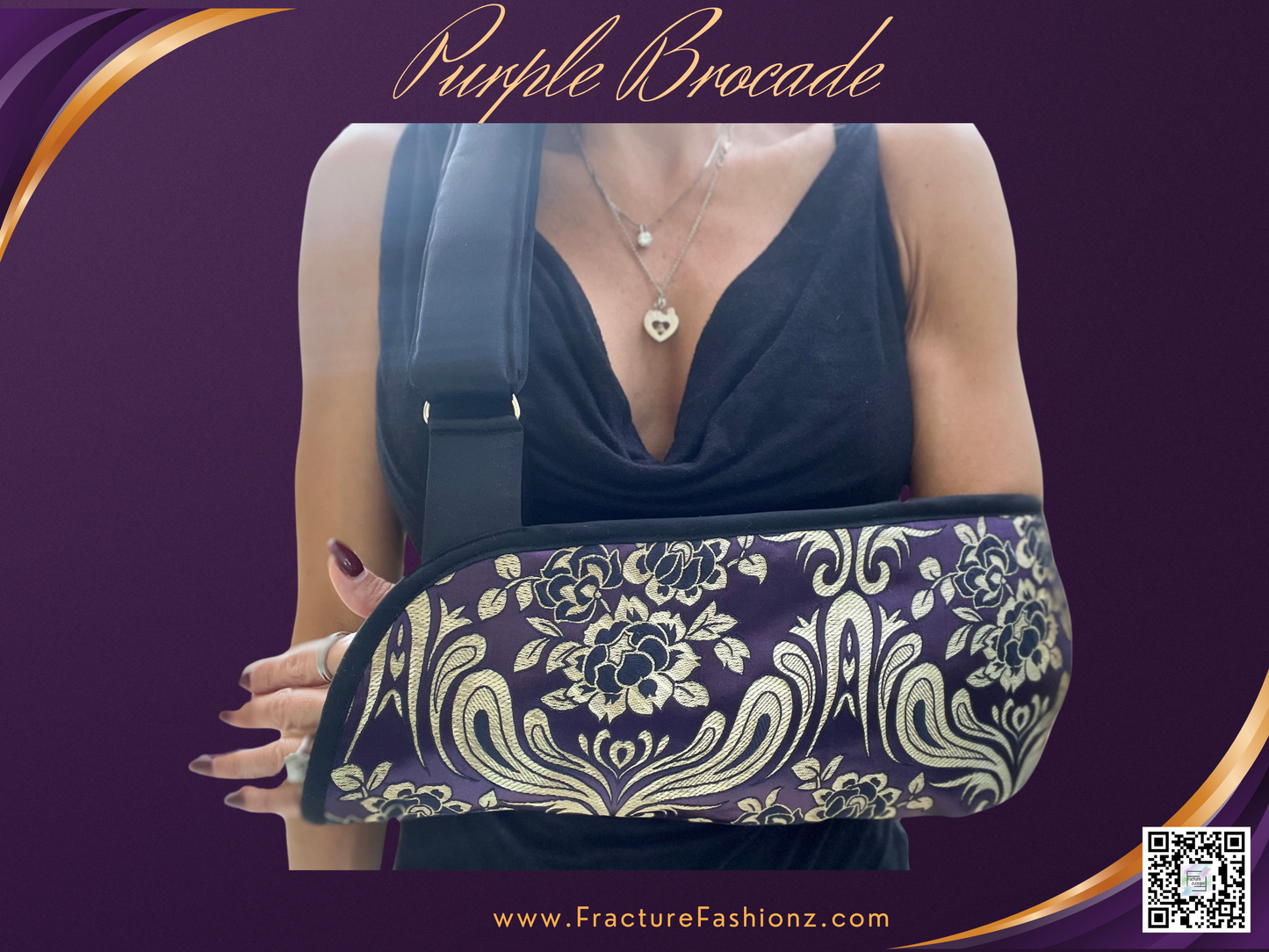 Purple Brocade Arm Sling