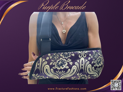 Arm Sling | Purple Brocade Designer Arm Sling