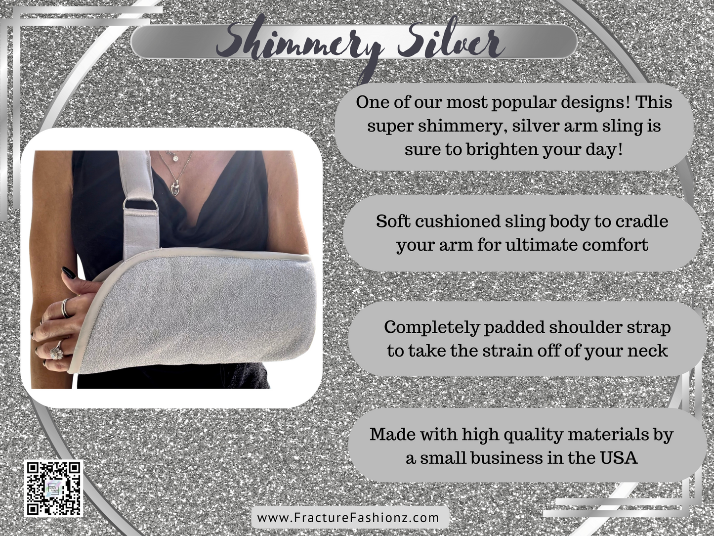 Shimmery Silver Arm Sling