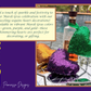 Sequins Puffy Mardi Gras Hearts, Ornaments - Purple Gold Green