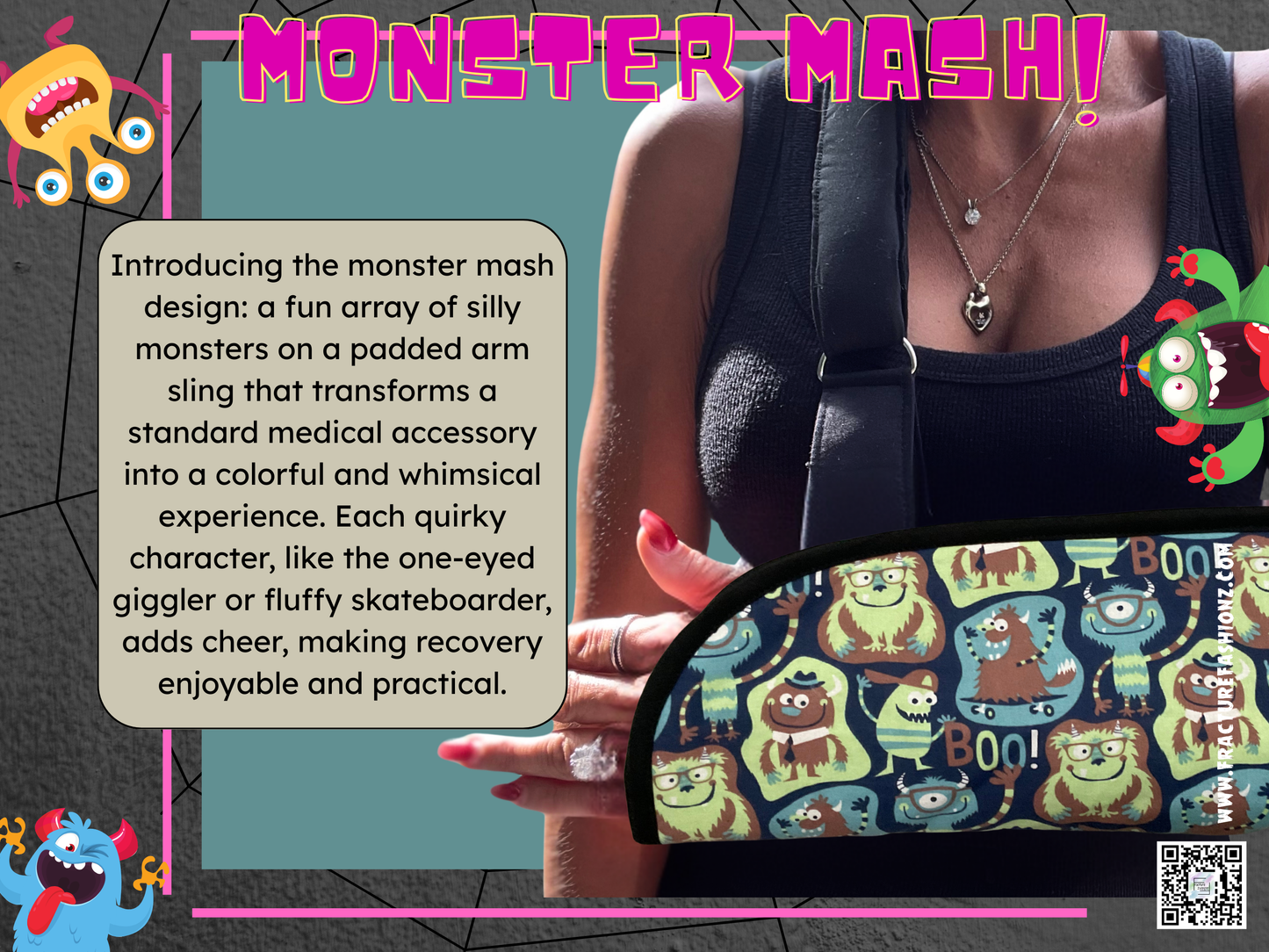 Écharpe de bras | Écharpe de bras rembourrée Monster Mash