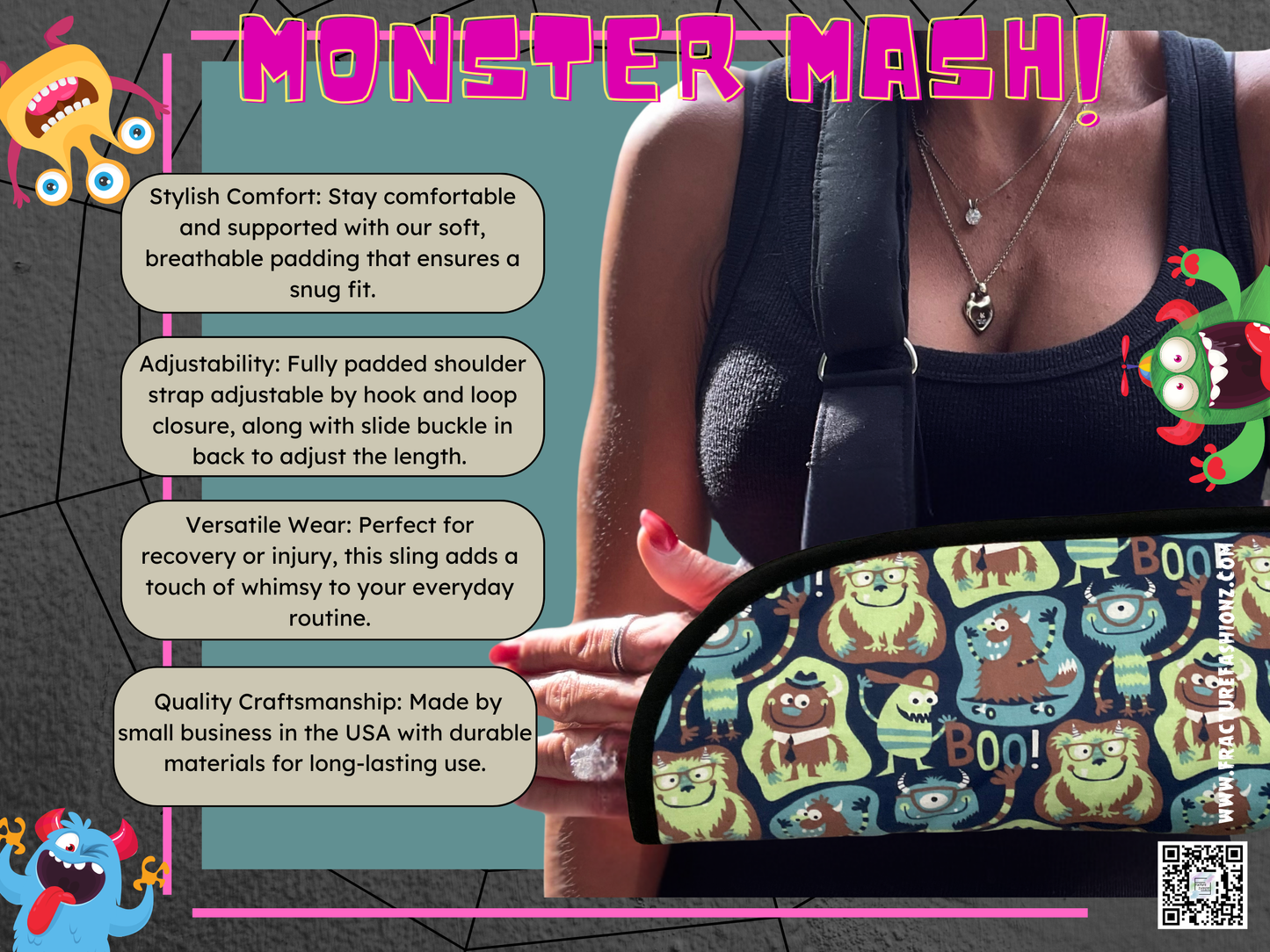 Écharpe de bras | Écharpe de bras rembourrée Monster Mash