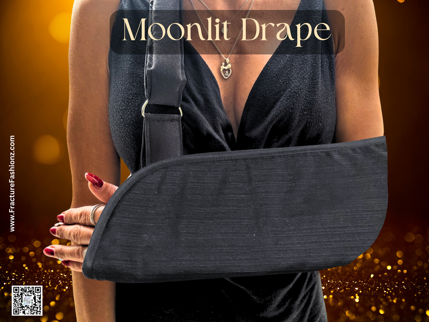 Arm Sling | Moonlit Drape Luxurious Black Ribbed Arm Sling