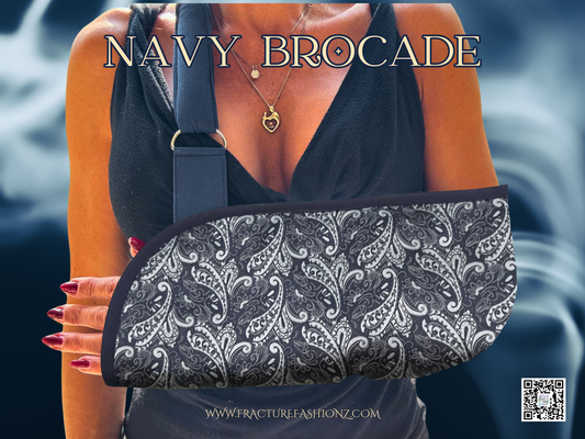 Arm Sling | Navy Brocade Fashion Arm Sling