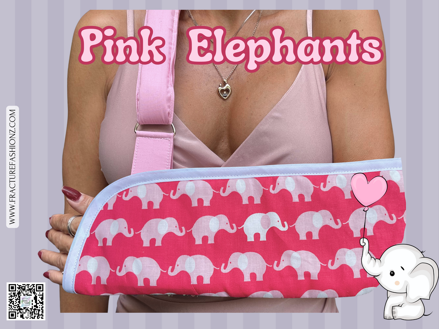 Arm Sling | Pink Elephants Padded Arm Sling
