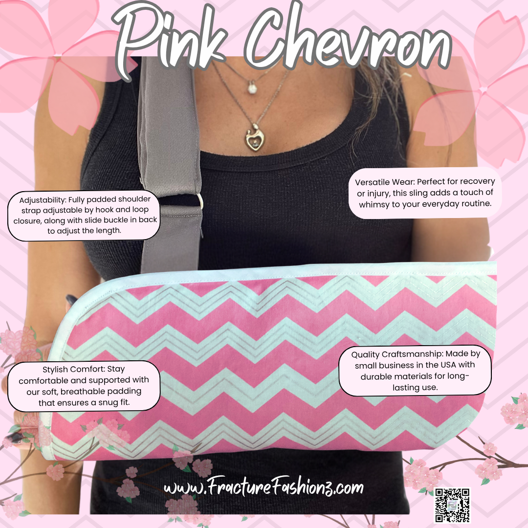 Arm Sling | Chevron Padded Arm Sling - Pink