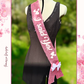 Écharpe | Écharpe scintillante rose avec sequins et nœud en satin "Birthday Girl"