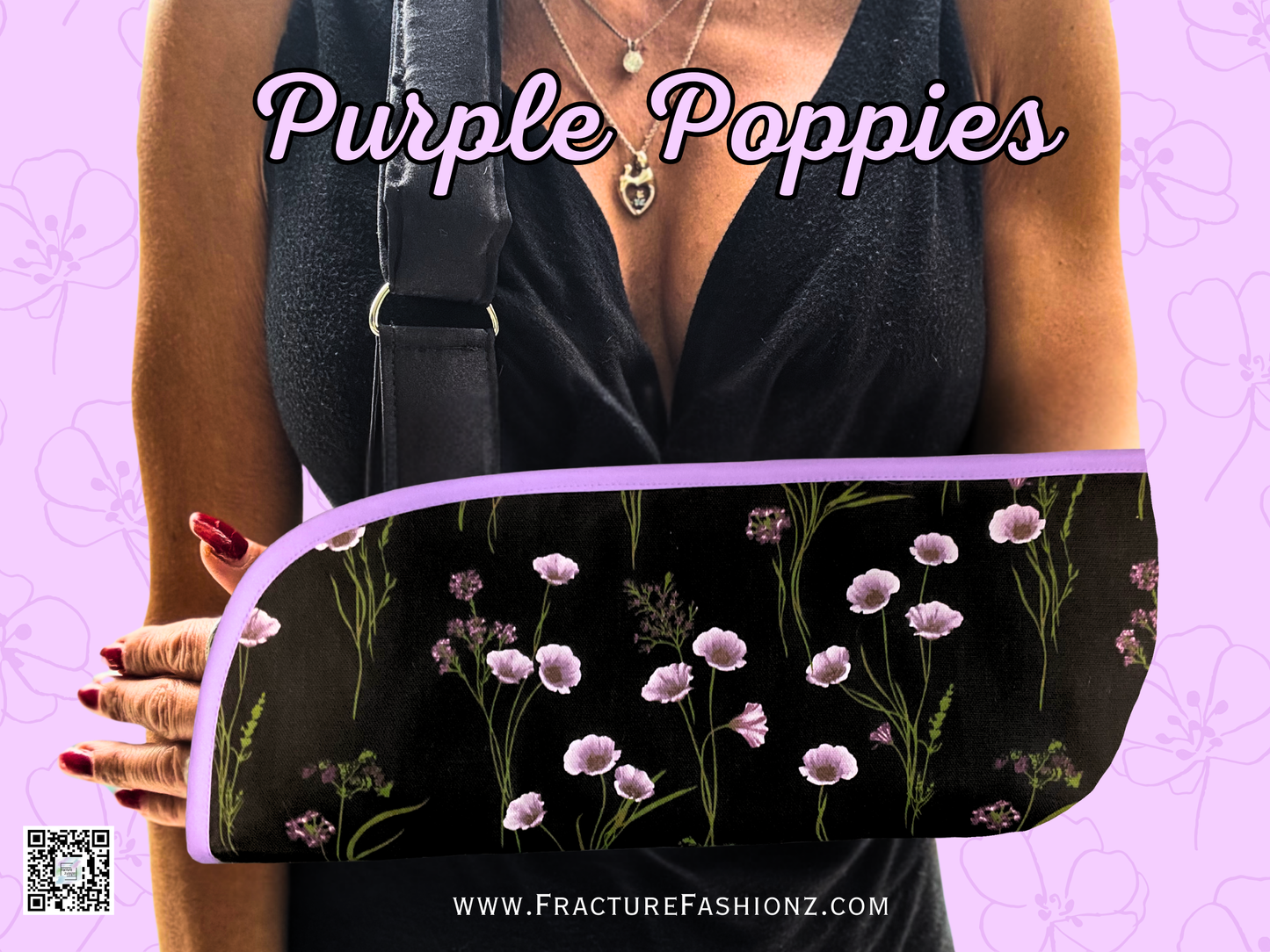 Arm Sling | Purple Poppies Padded Arm Sling