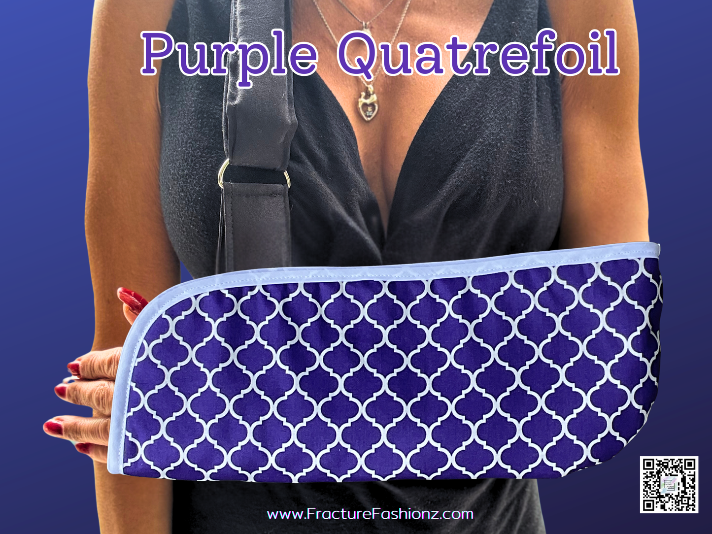 Arm Sling | Purple Quatrefoil Fashion Arm Sling