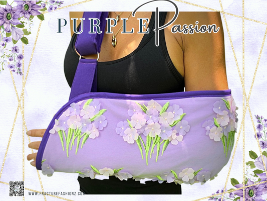 Arm Sling | Purple Passion 3D Flowers Designer Arm Sling