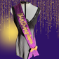 Écharpe | Écharpe personnalisée avec sequins violets royaux et dorés
