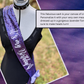 Écharpe | Écharpe de célébration personnalisée en sequins violets royaux avec nœud lavande