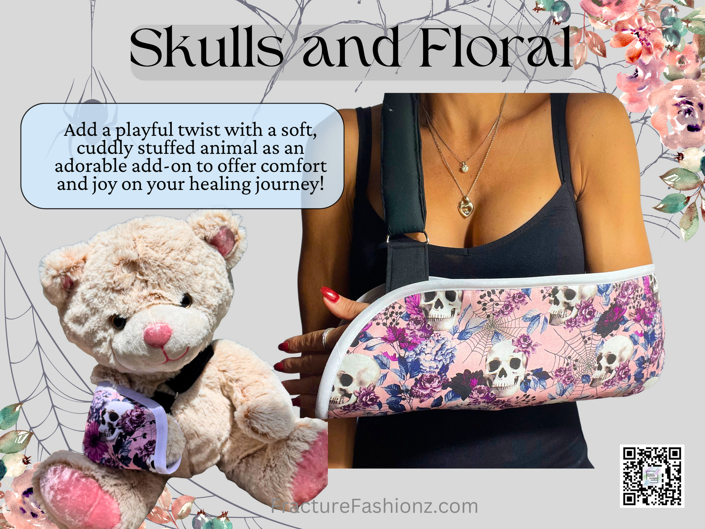 Arm Sling | Skulls and Floral Arm Sling