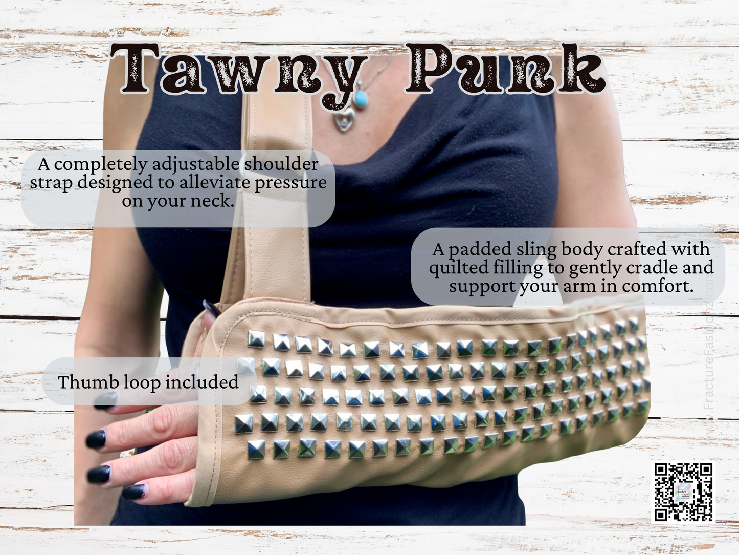 Arm Sling | Tawny Punk Faux Leather Metal Studded Arm Sling
