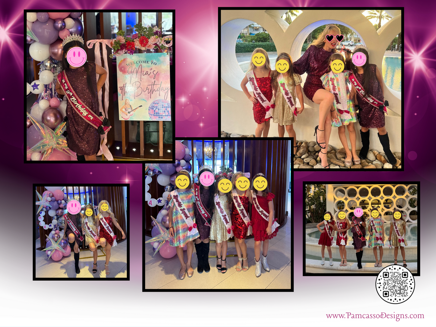 Sash | Birthday Squad Sequin and Rhinestone Fabric Celebration Sash