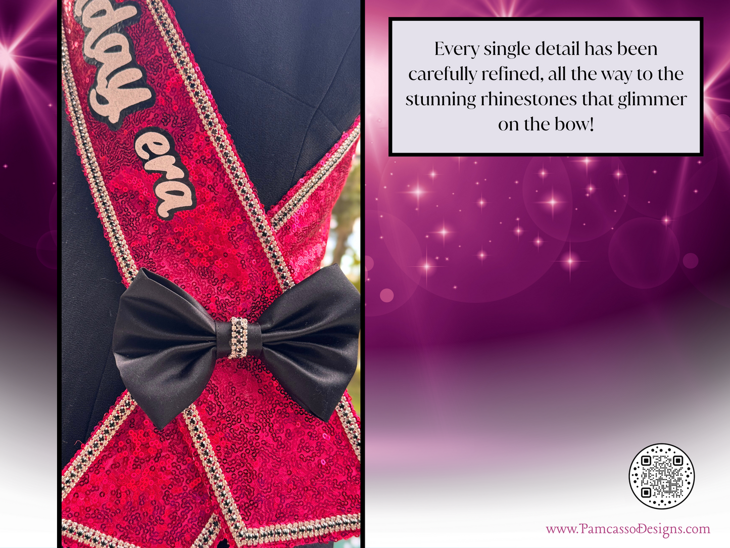 Sash | Birthday Squad Sequin and Rhinestone Fabric Celebration Sash