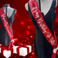 Sash | Personalizable Red Sequin Fabric Sash- Valentines - Custom Birthday Party Sash