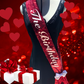Sash | Personalizable Red Sequin Fabric Sash- Valentines - Custom Birthday Party Sash