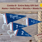 Baby Monthly Milestone Pennant, Denim Flag, Photo prop, Nautical Sailor - Fracture Fashionz