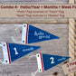 Baby Monthly Milestone Pennant, Denim Flag, Photo prop, Nautical Sailor - Fracture Fashionz