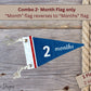Baby Monthly Milestone Pennant, Denim Flag, Photo prop, Nautical Sailor - Fracture Fashionz
