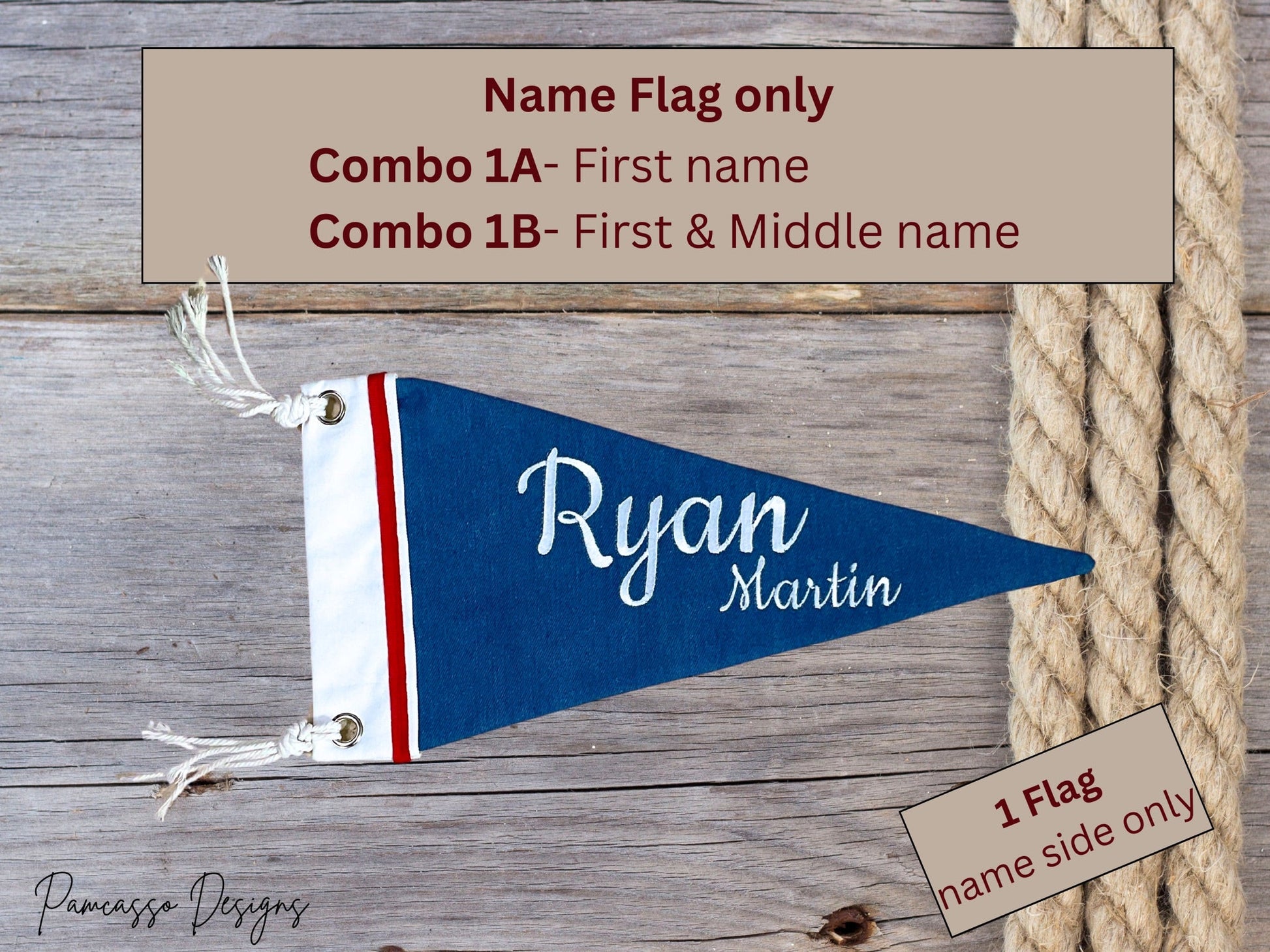 Baby Monthly Milestone Pennant, Denim Flag, Photo prop, Nautical Sailor - Fracture Fashionz