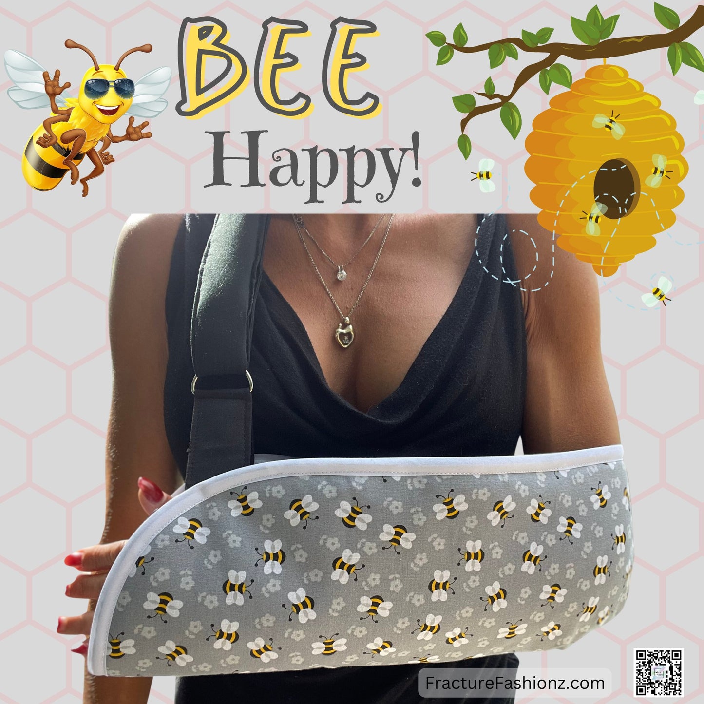 Bee Happy Arm Sling - Fracture Fashionz