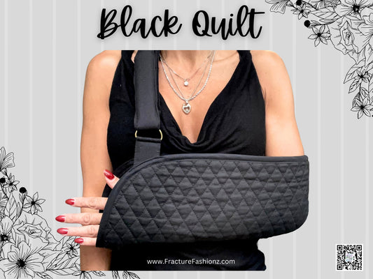 Black Diamond Quilted Arm Sling - Fracture Fashionz