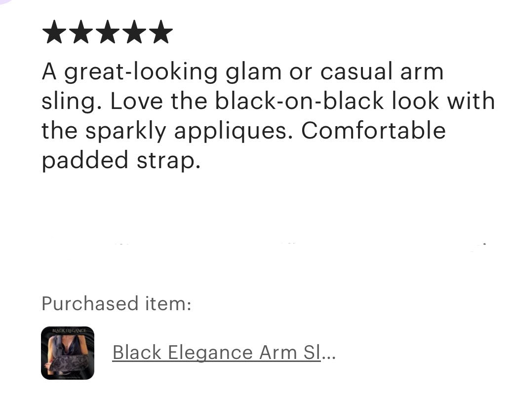 Black Elegance Sequins Arm Sling - Fracture Fashionz