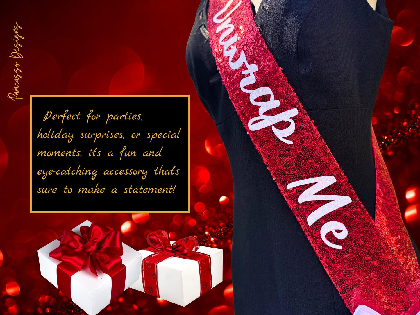 Sash | Personalizable Red Sequin Fabric Sash