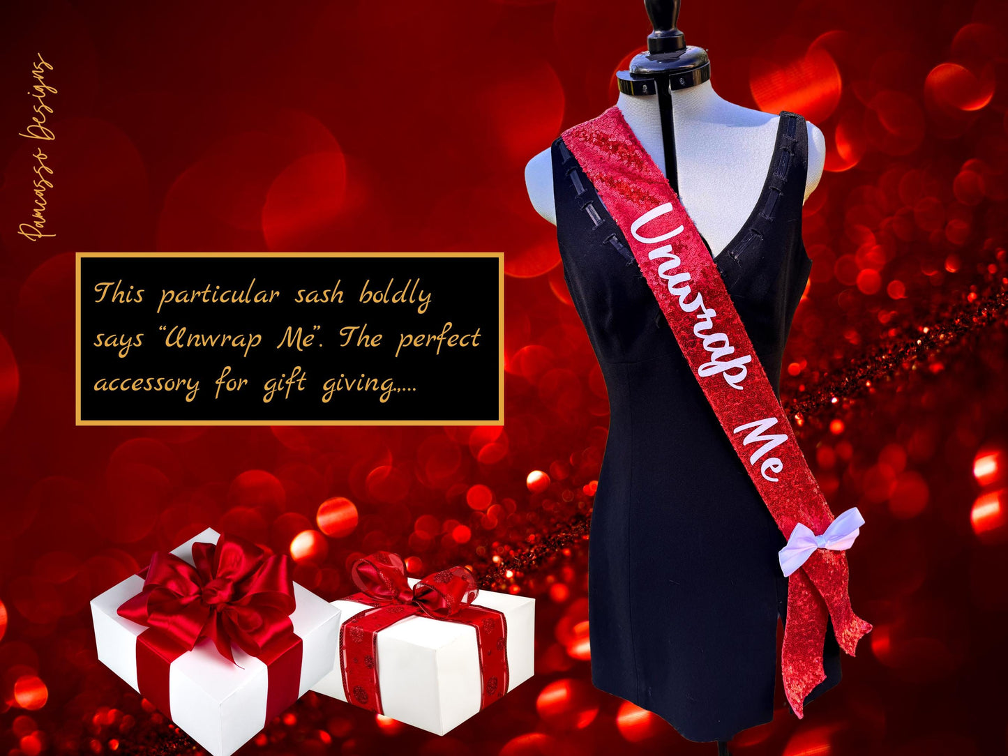 Sash | Personalizable Red Sequin Fabric Sash