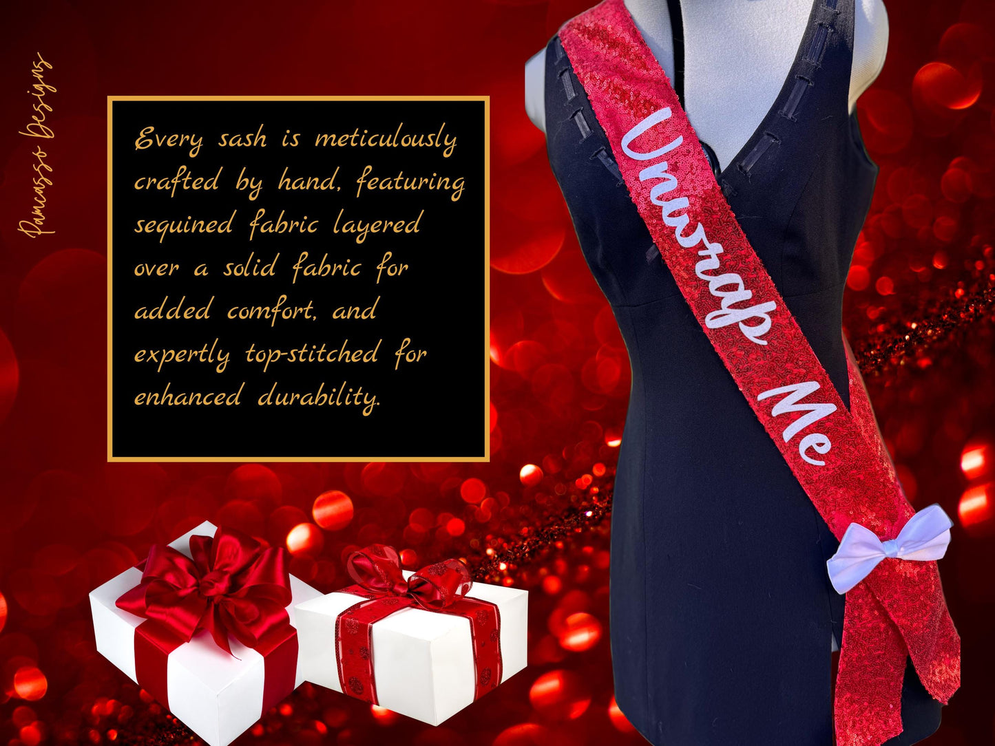 Sash | Personalizable Red Sequin Fabric Sash