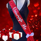 Sash | Personalizable Red Sequin Fabric Sash- Valentines - Custom Birthday Party Sash