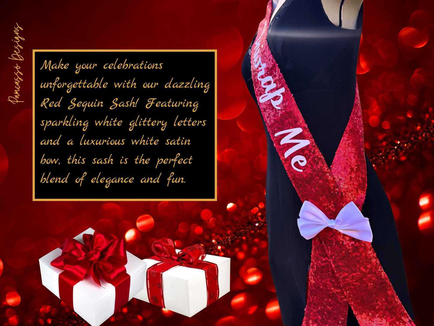 Sash | Personalizable Red Sequin Fabric Sash