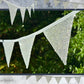 Silver Tossed Sequins Bunting, 25 Anniversary, Elegant Decor Graduation Wedding
