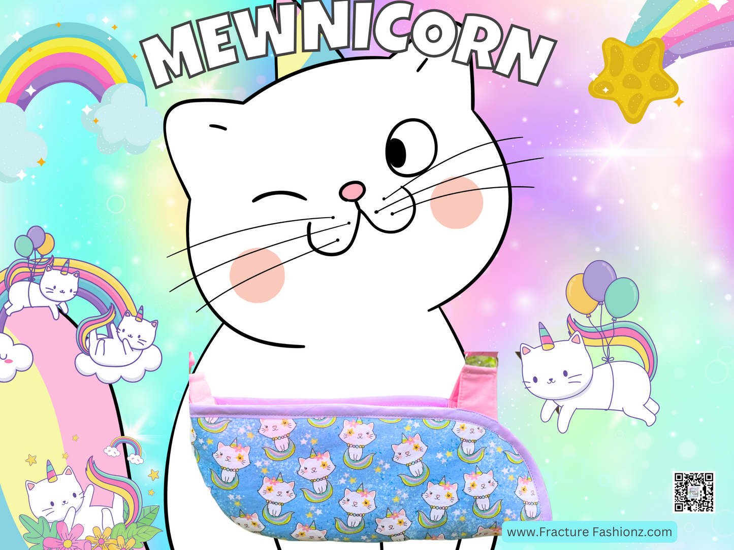 Arm Sling | Mewnicorn Padded Arm Sling- Unicorn Kitty