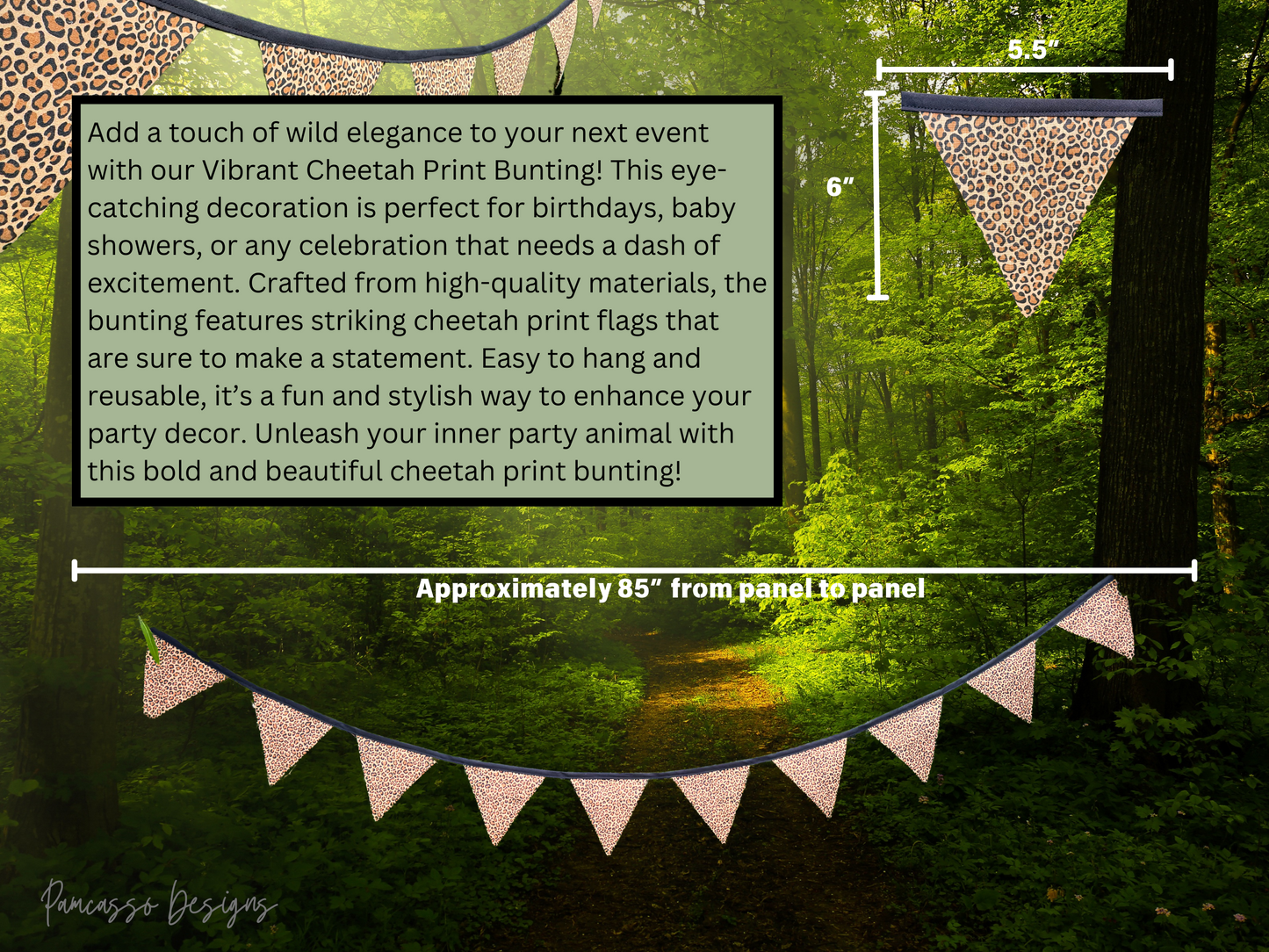 Vibrant Cheetah Print Bunting - Perfect for Parties and Decor