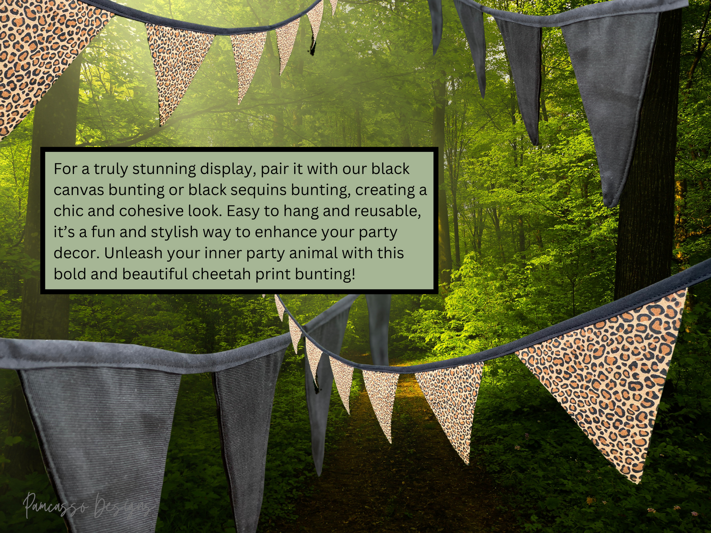 Vibrant Cheetah Print Bunting - Perfect for Parties and Decor