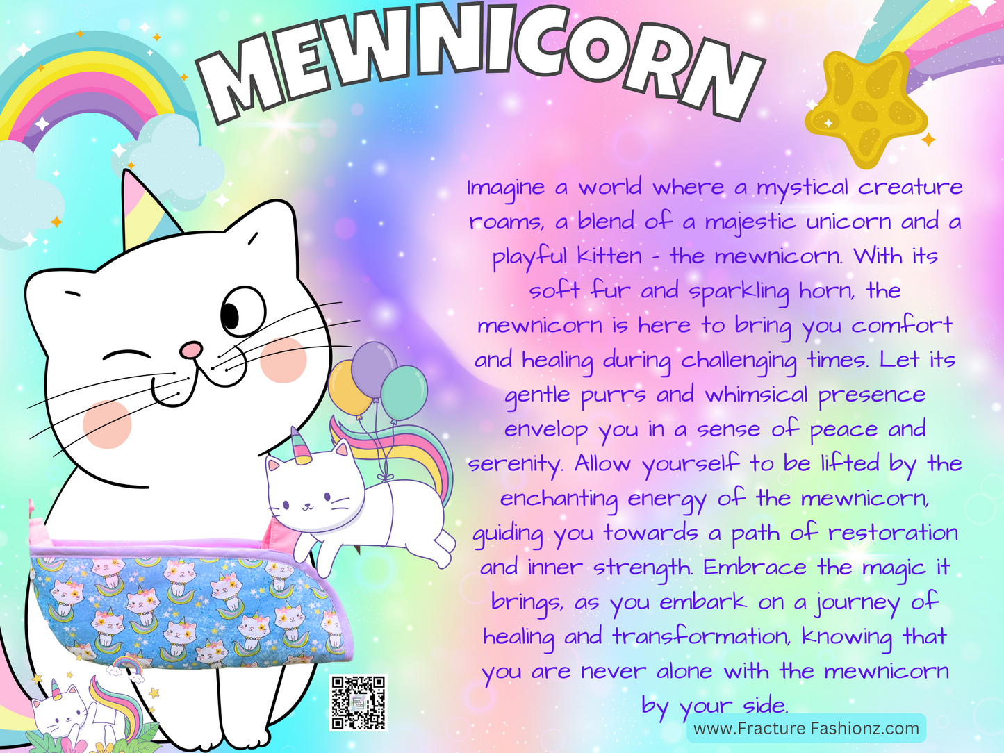 Arm Sling | Mewnicorn Padded Arm Sling- Unicorn Kitty