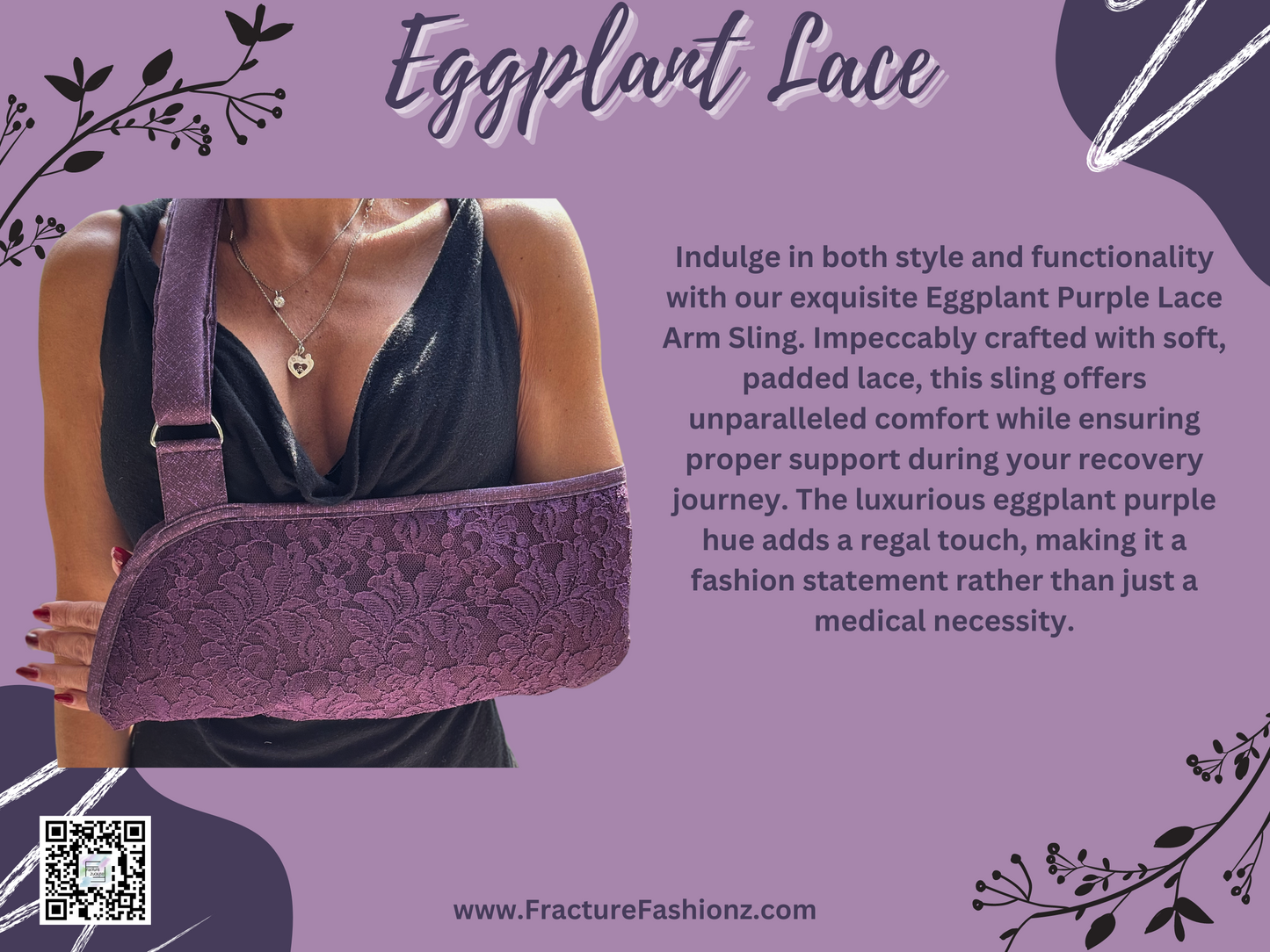 Eggplant Purple Lace Arm Sling